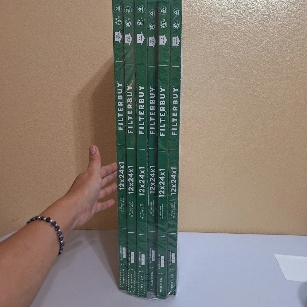 Filterbuy 12x24x1 MERV‎ 8 HVAC Furnace AC Air Filter 6 Pack New Home Replacement